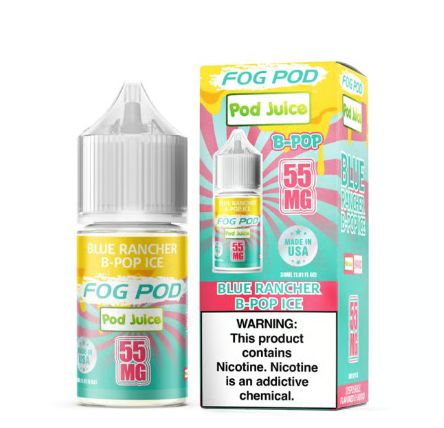 Pod Juice x Fog Pod Blue Rancher B Pop Ice Salts, 30mL with Packaging