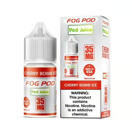 Pod Juice x Fog Pod Cherry Bomb Ice Salts, 30mL with Packaging