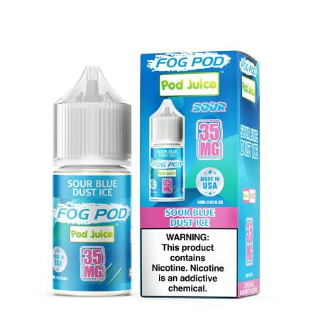 Pod Juice x Fog Pod Sour Blue Dust Ice Salts, 30mL with Packaging
