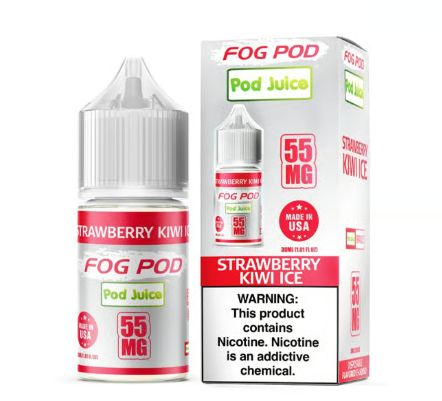 Pod Juice x Fog Pod Strawberry Kiwi Ice Salts, 30mL with Packaging