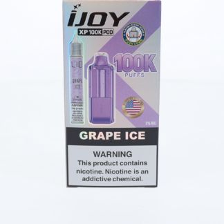 iJoy XP 100K Disposable Pod + Salts 15mL Grape Ice with Packaging