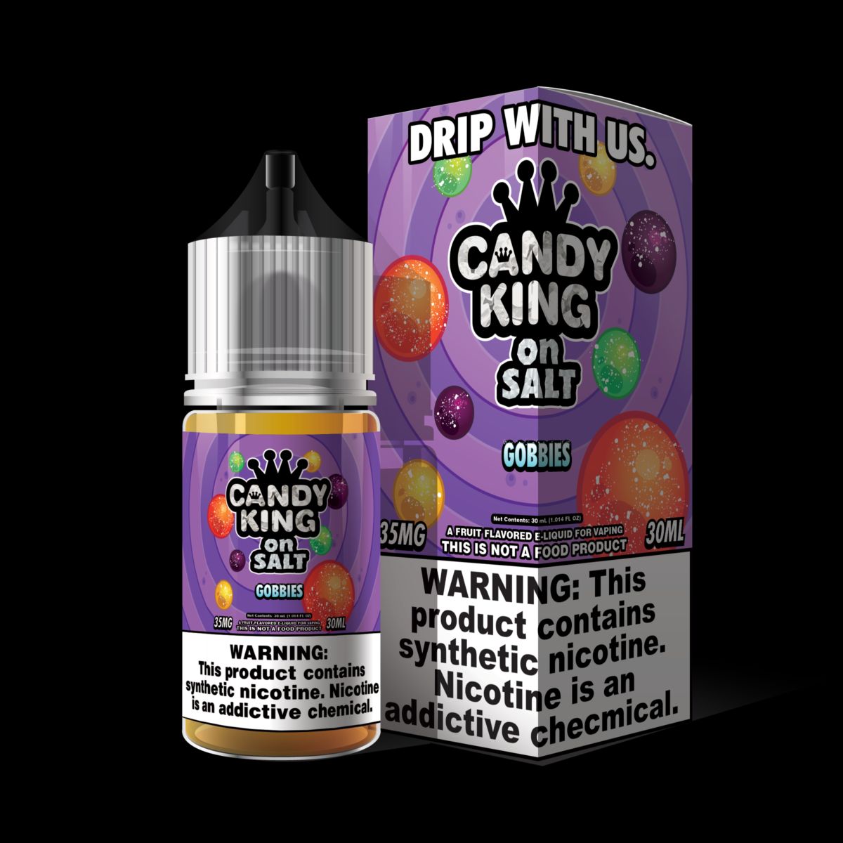 Candy King on Salt Series E-Liquid | 30mL | 35mg | Salt Nic | Gobbies with Packaging