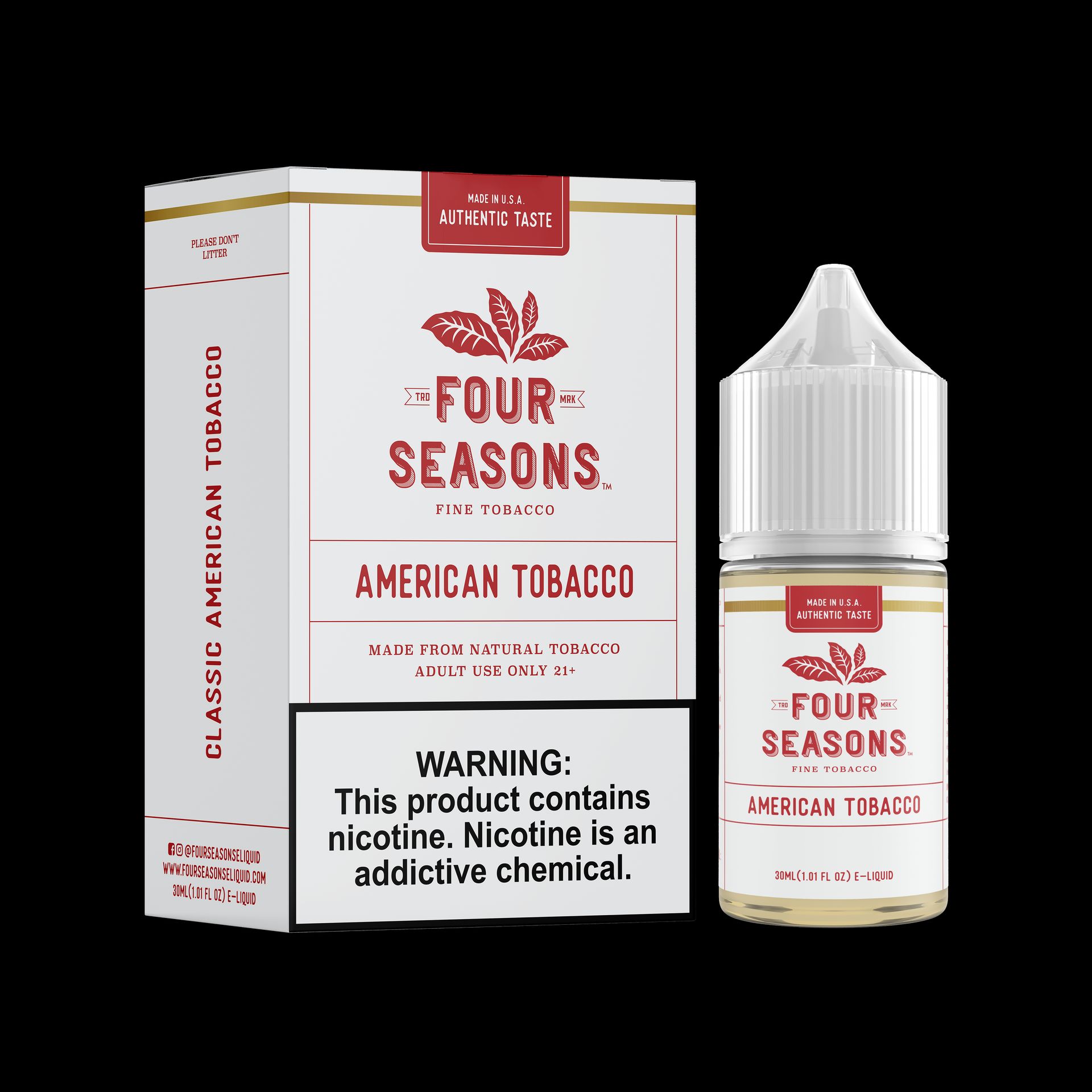 American Tobacco by Four Seasons Free Base Series 30ML with Packaging