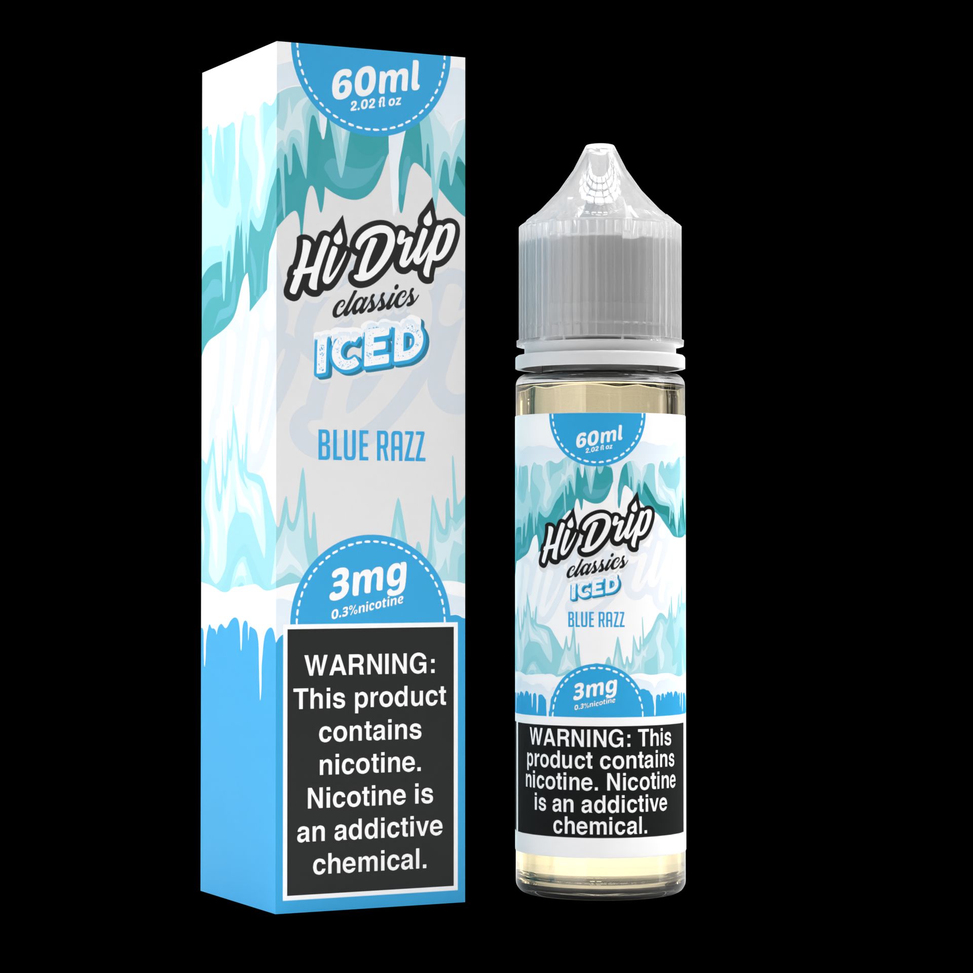 Hi-Drip - Blue Razz Iced E-Juice, 60mL with Packaging