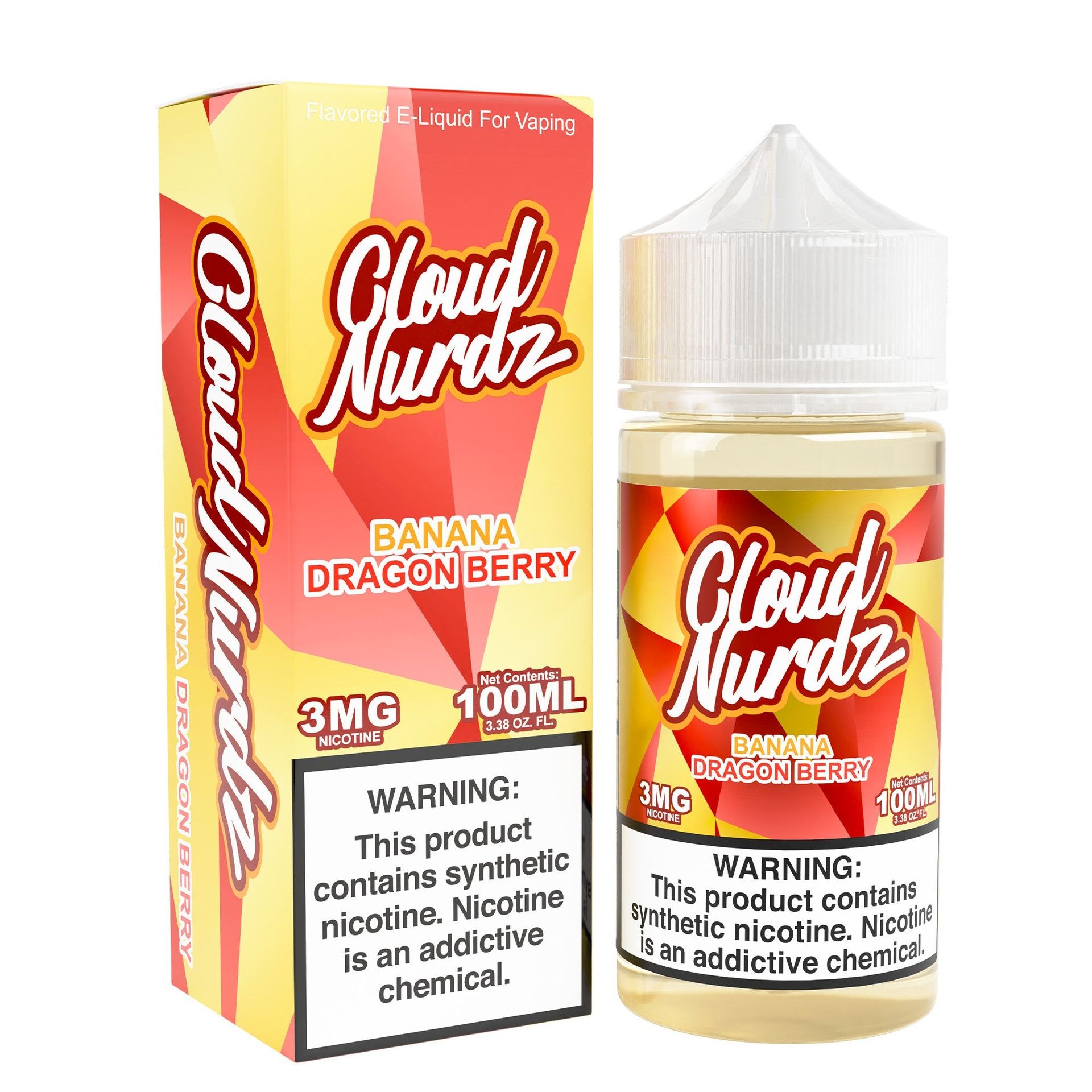 Cloud Nurdz Series E-Liquid 100mL (Freebase) | Banana Dragon Berry  with packaging