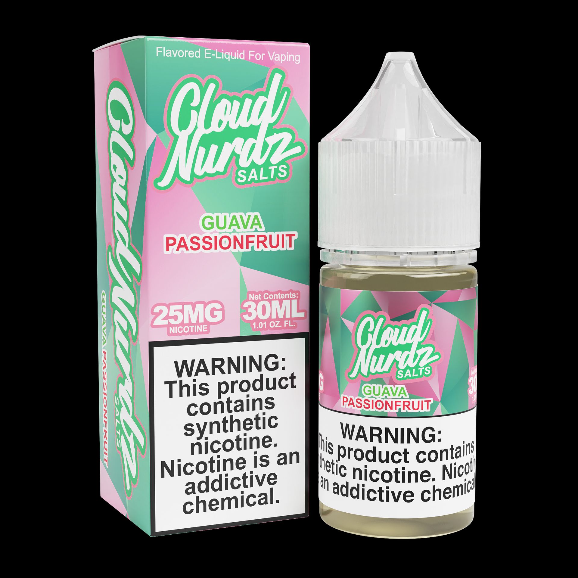 Guava Passionfruit (Pink Guava) by Cloud Nurdz TFN Salt 30mL with packaging