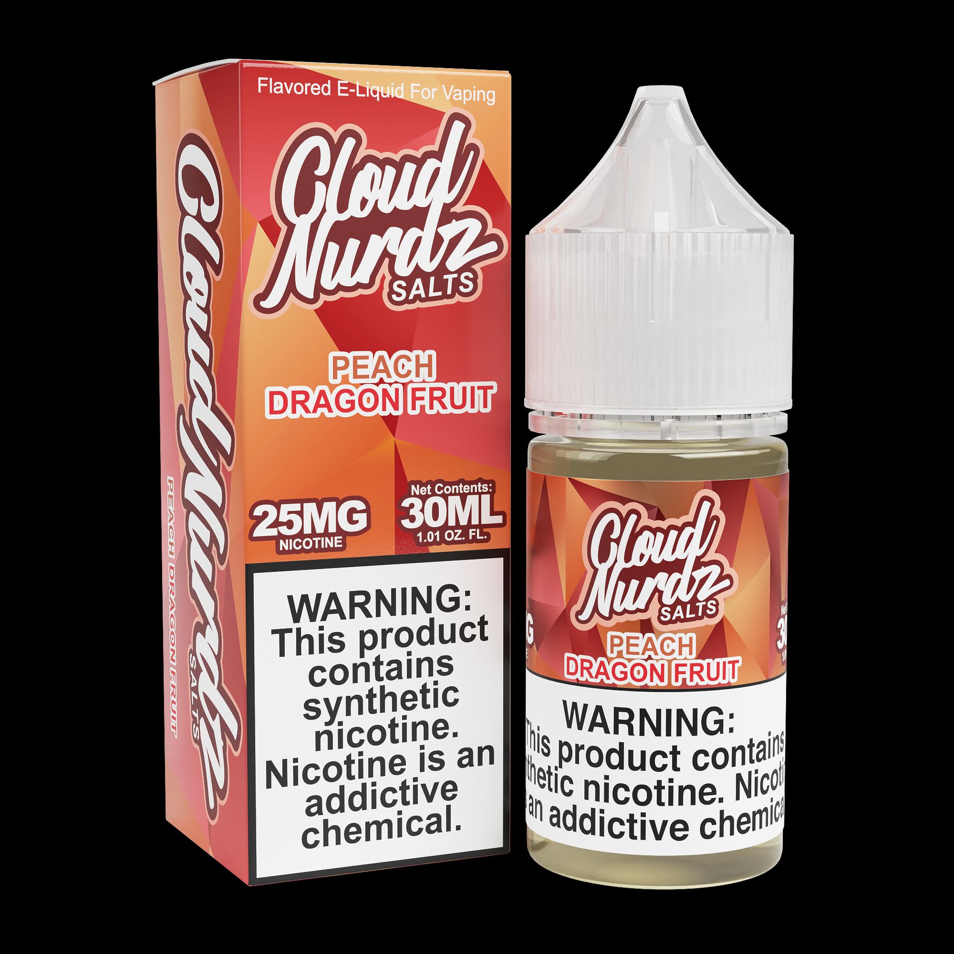 Peach Dragonfruit by Cloud Nurdz TFN Salt 30mL with packaging