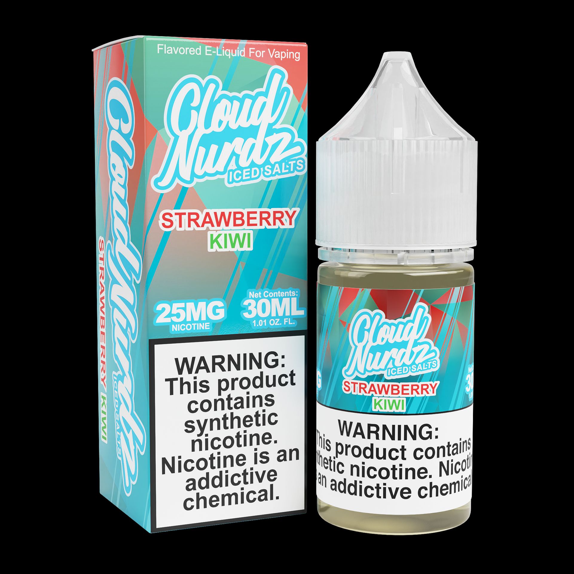 Strawberry Kiwi Iced by Cloud Nurdz TFN Salt 30mL with packaging