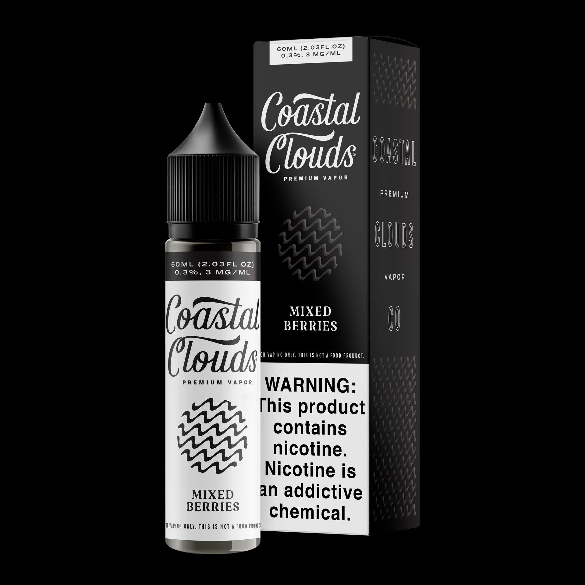 Coastal Clouds - Mixed Berries E-Juice, 60mL with Packaging