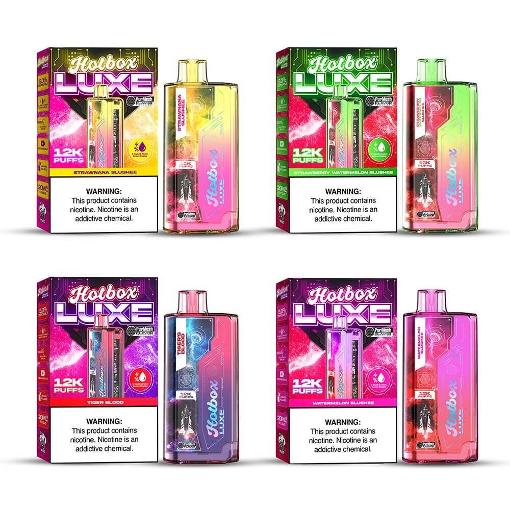 Puff HotBox Luxe Disposable | 12000 puffs | 20mL | 50mg | Group  Photo