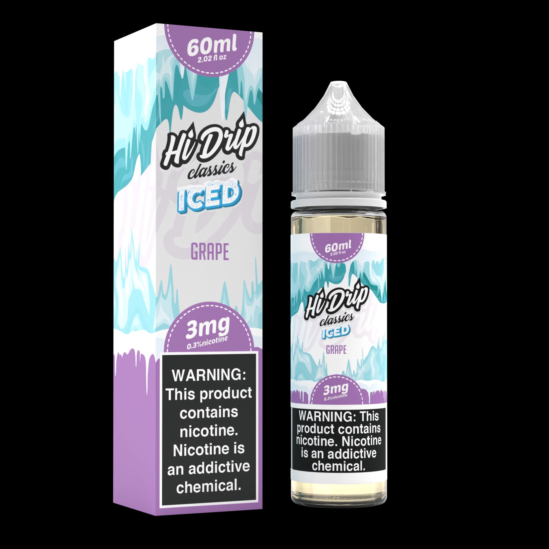 Hi-Drip - Grape Iced E-Juice, 60mL with Packaging