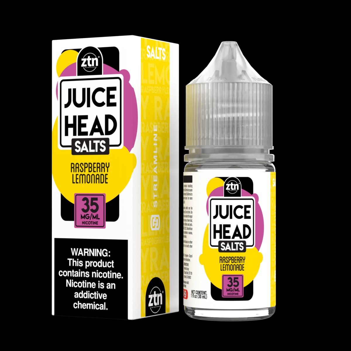 Juice Head Salt Series E-Liquid | 30mL | 35mg | Salt Nic | Raspberry Lemonade with packaging