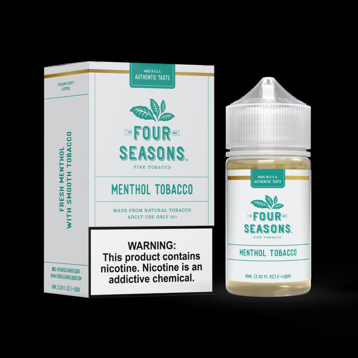 Four Seasons Series E-Liquid | 60mL | (Freebase) | Menthol Tobacco with packaging