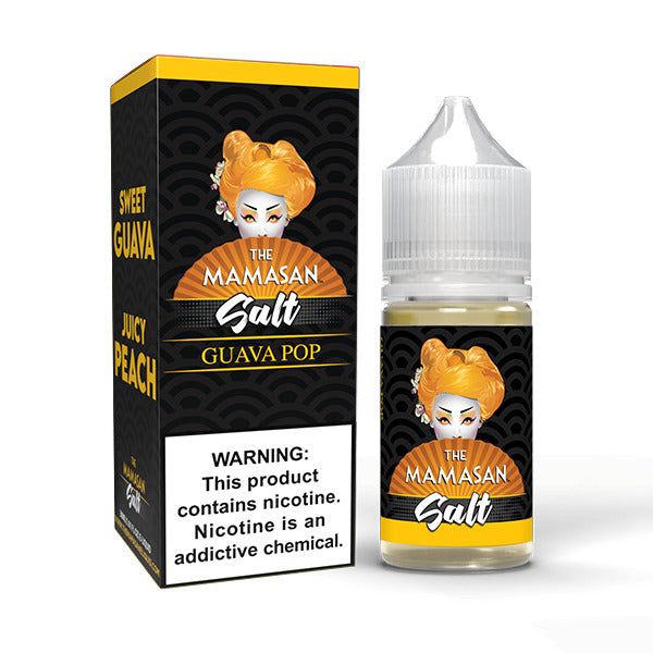 The Mamasan SALTS E-Liquid - Guava Pop (Guava Peach), 30mL with Packaging