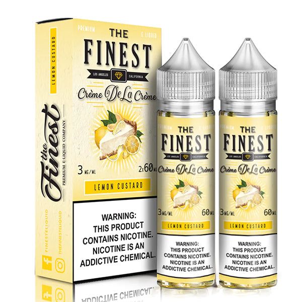 Lemon Custard by Finest Creme De La Creme 120mL (Freebase) 60mL 2-Pack with Packaging