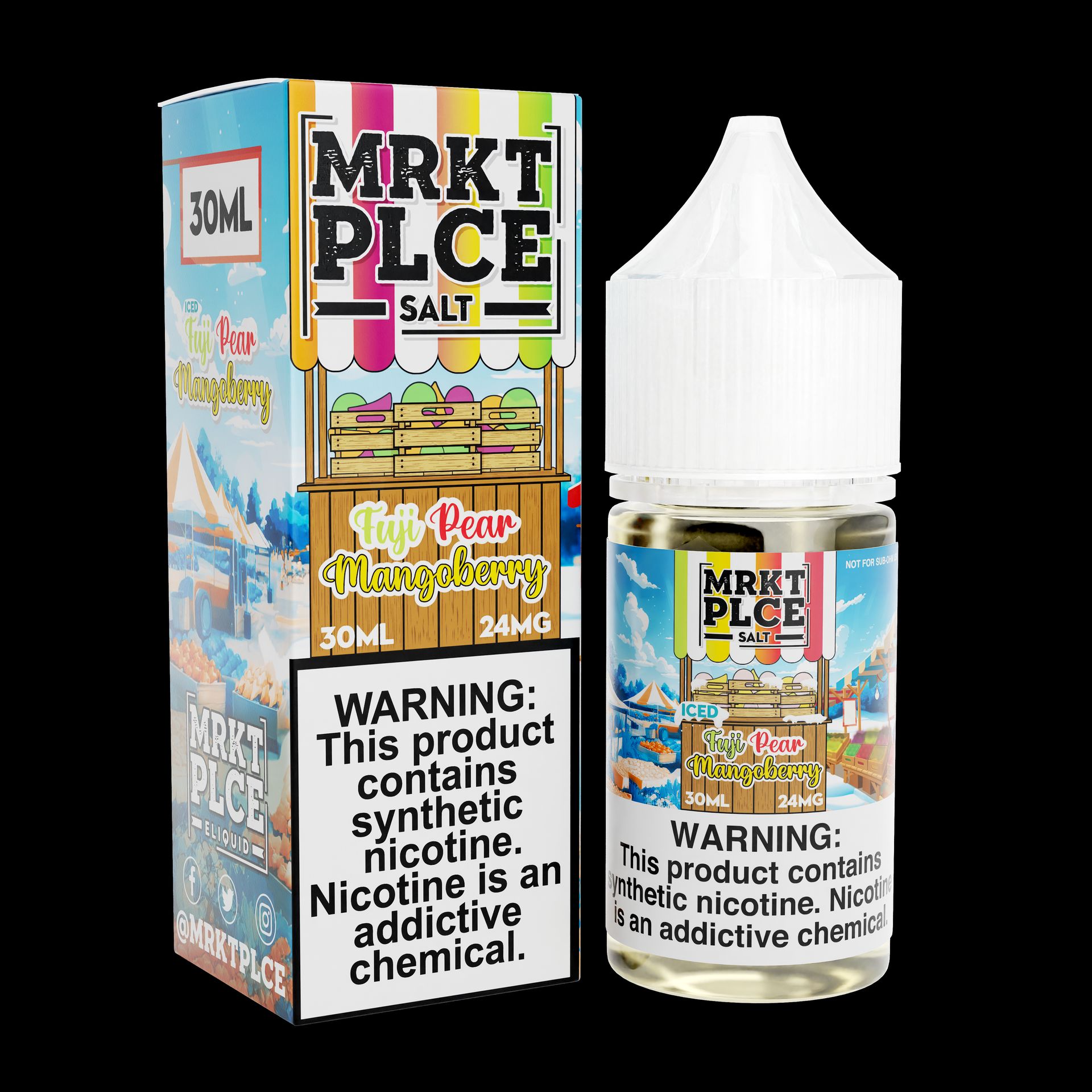 Iced Fuji Pear Mangoberry by MRKT PLCE Salts 30mL (Salt Nic) with Packaging