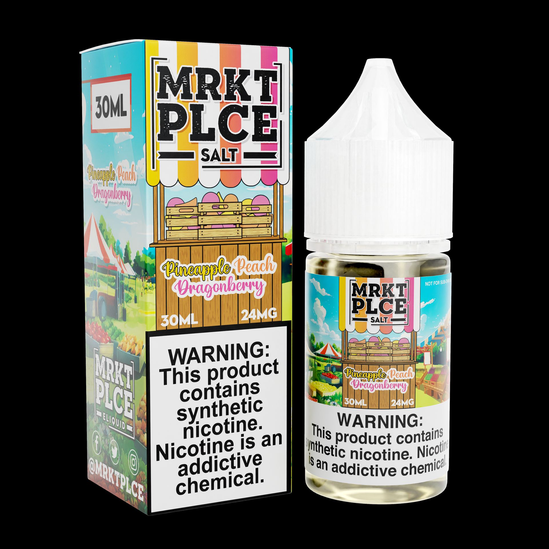 Pineapple Peach Dragonberry by MRKT PLCE Salts 30mL (Salt Nic) with Packaging