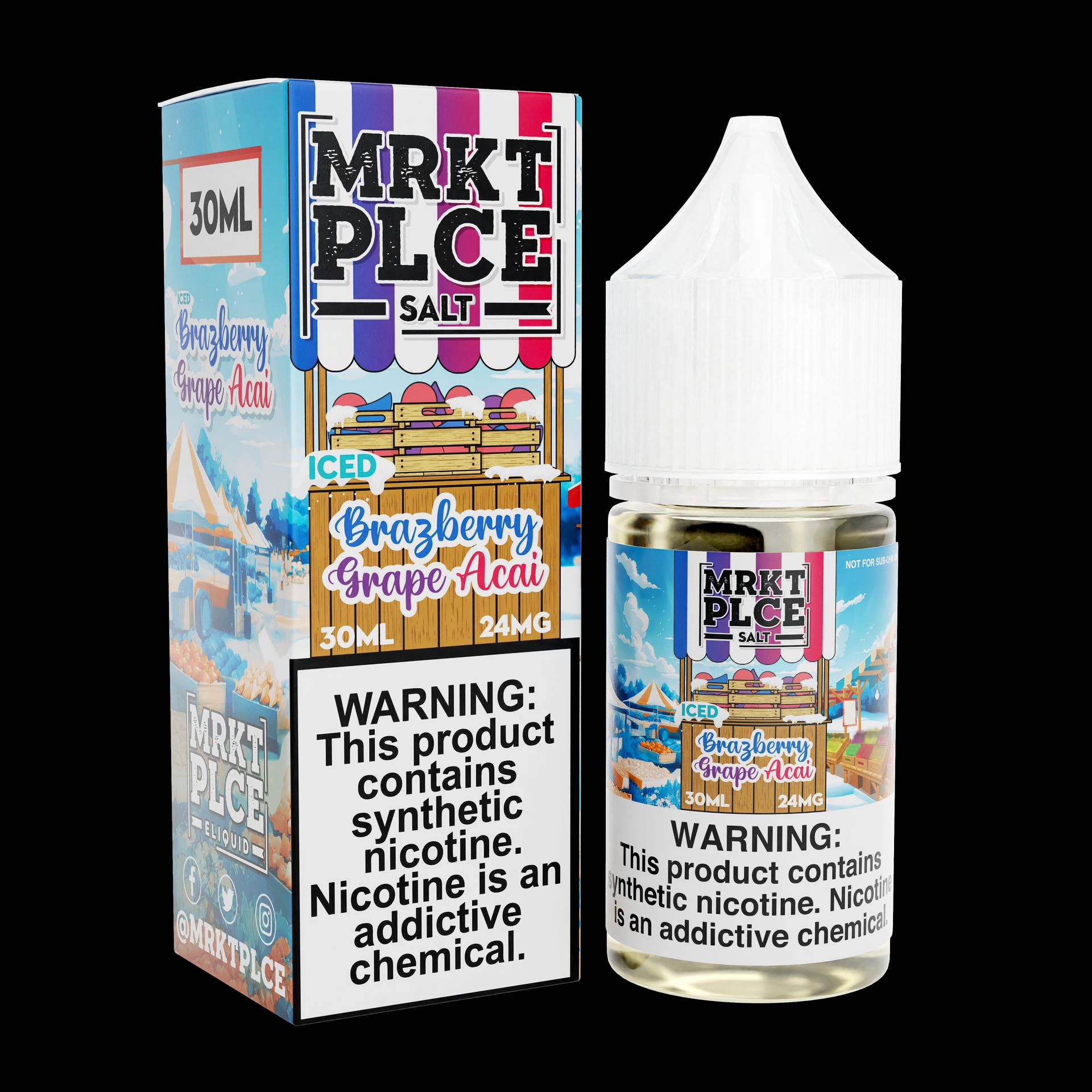 Iced Brazberry Grape Acai by MRKT PLCE Salts 30mL with Packaging