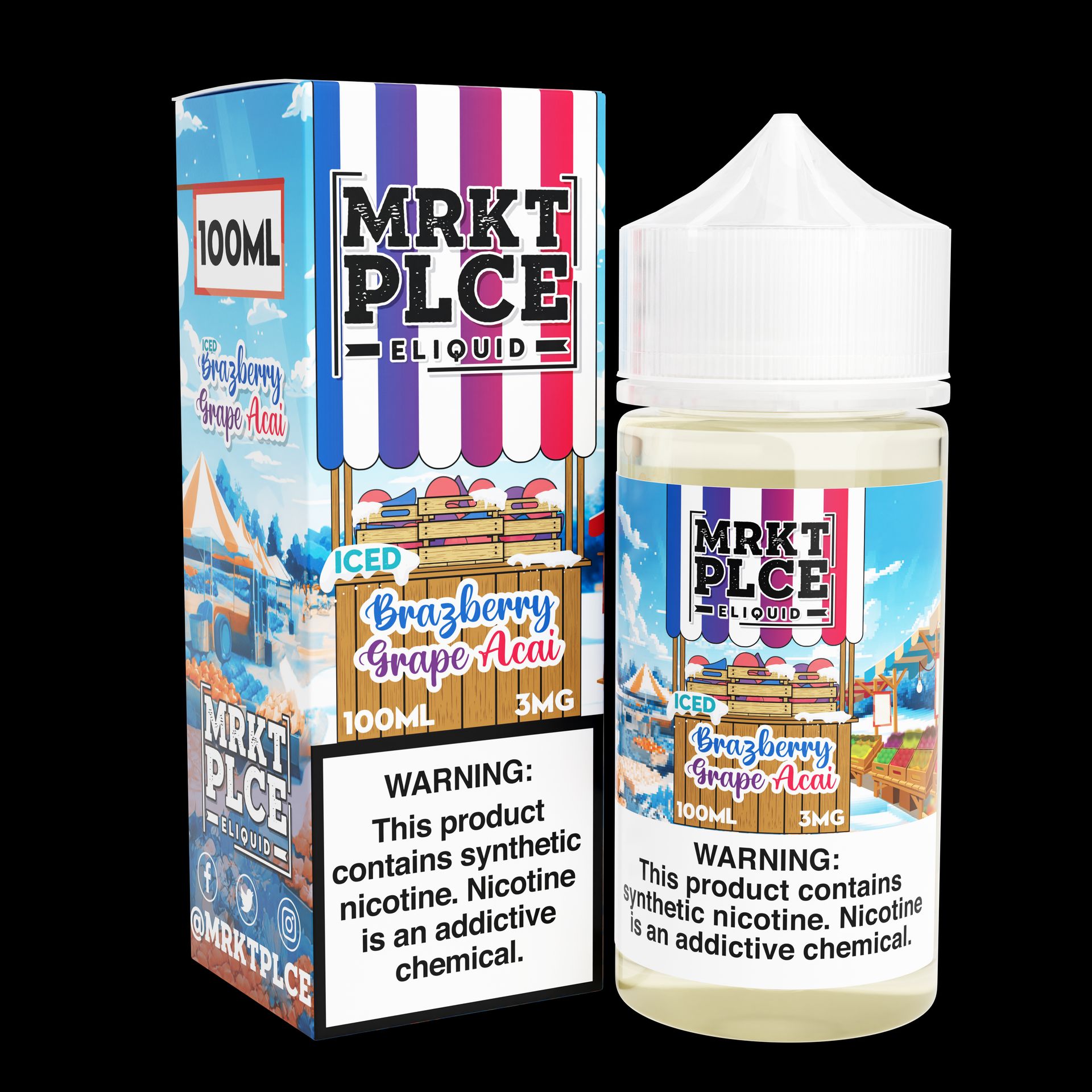 Iced Brazberry Grape Acai by MRKT PLCE Series 100mL with Packaging