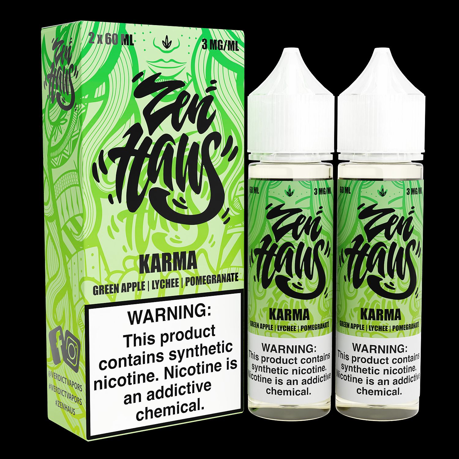 Zen Haus | Karma by Verdict | Revamped Series | 2x60mL | 3mg | White Lid with Packaging