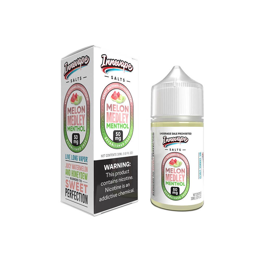 Innevape Salt Series E-Liquid | 30mL | 50mg | Salt Nic | Melon Medley Menthol with Packaging