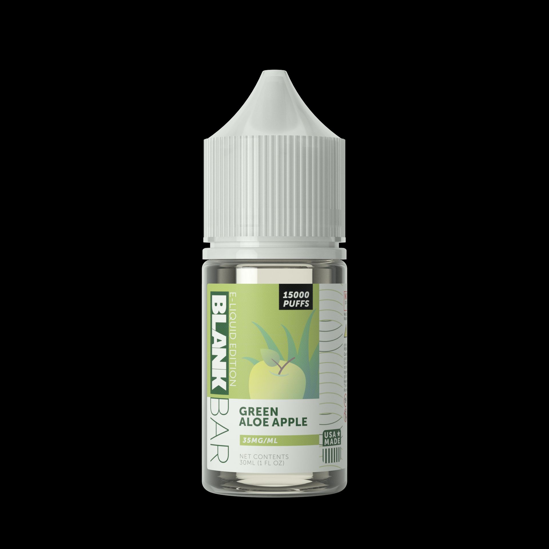 Blank Bar 15000 Puff Salt-Green Aloe Apple, 30mL bottle
