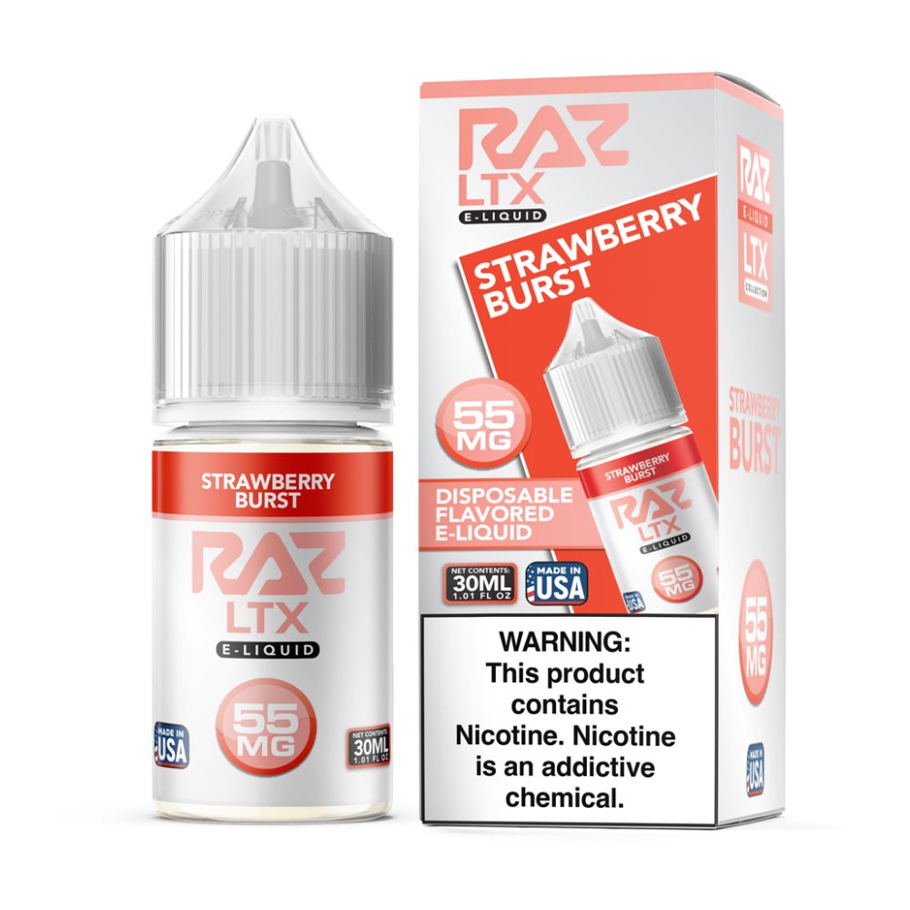 Strawberry Burst RAZ LTX Salts 30mL with packaging