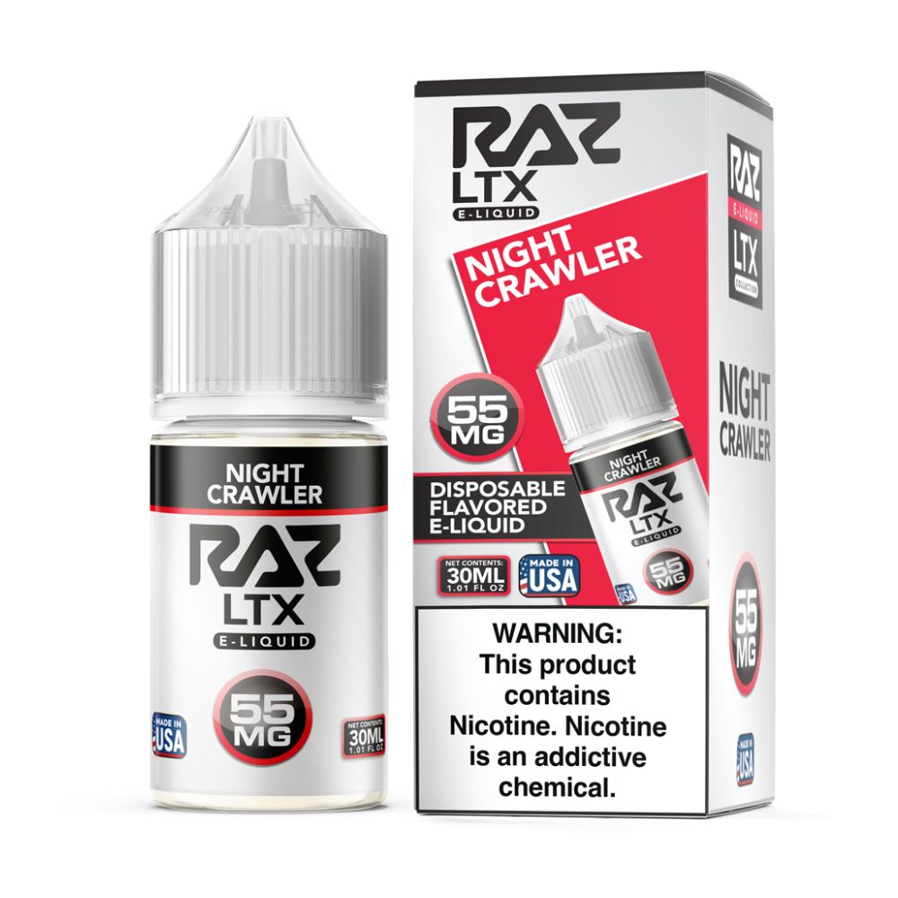 Night Crawler RAZ LTX Salts 30mL with packaging