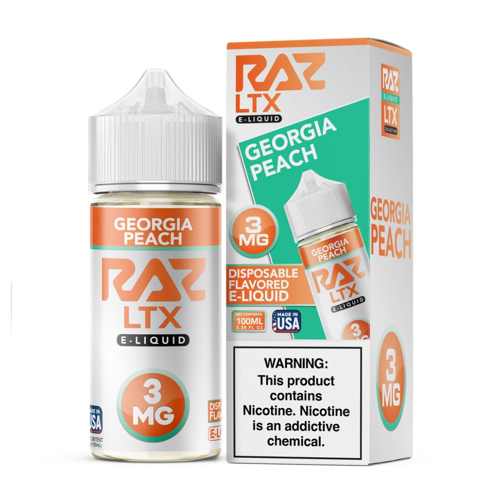 Georgia Peach RAZ LTX 100mL with packaging