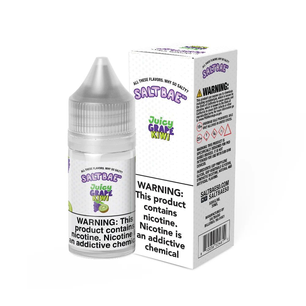 Salt Bae 50 Juicy Grape Kiwi Salts, 30mL with Packaging