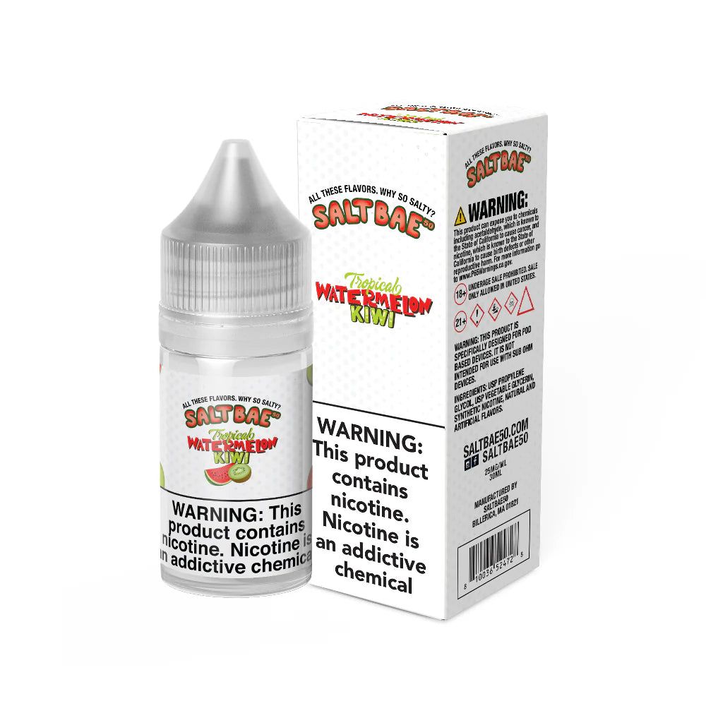 Salt Bae 50 Tropical Watermelon Kiwi Salts, 30mL with Packaging