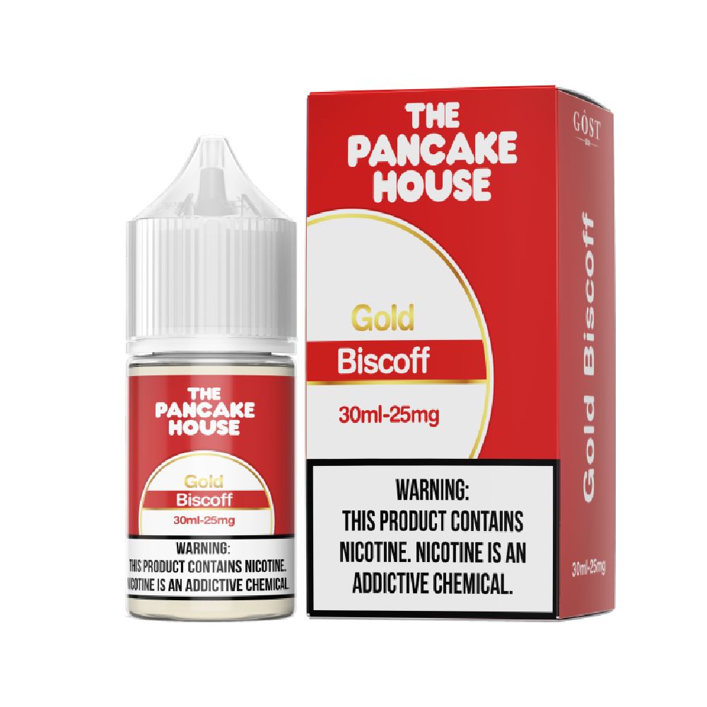 Pancake House Gold Biscoff Salts 30mL with Packaging