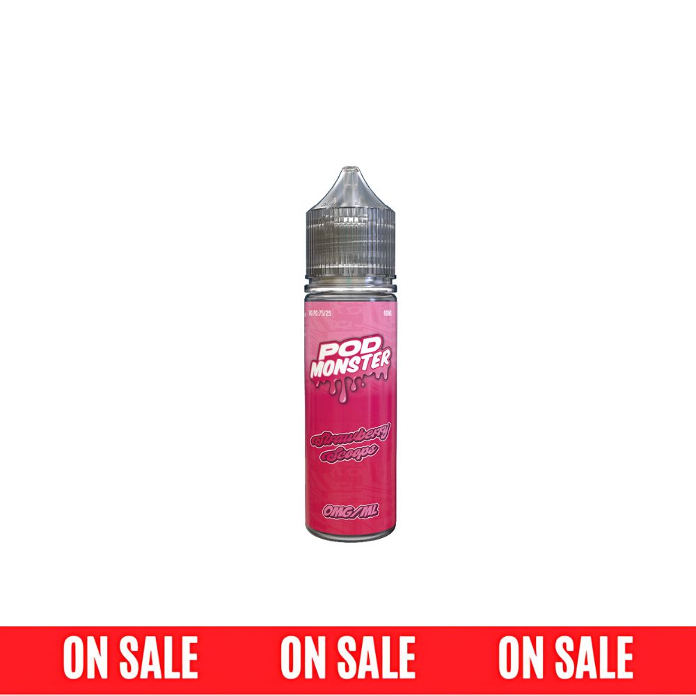 Pod Monster Series E-Liquid-Strawberry Scoops, 60mL
