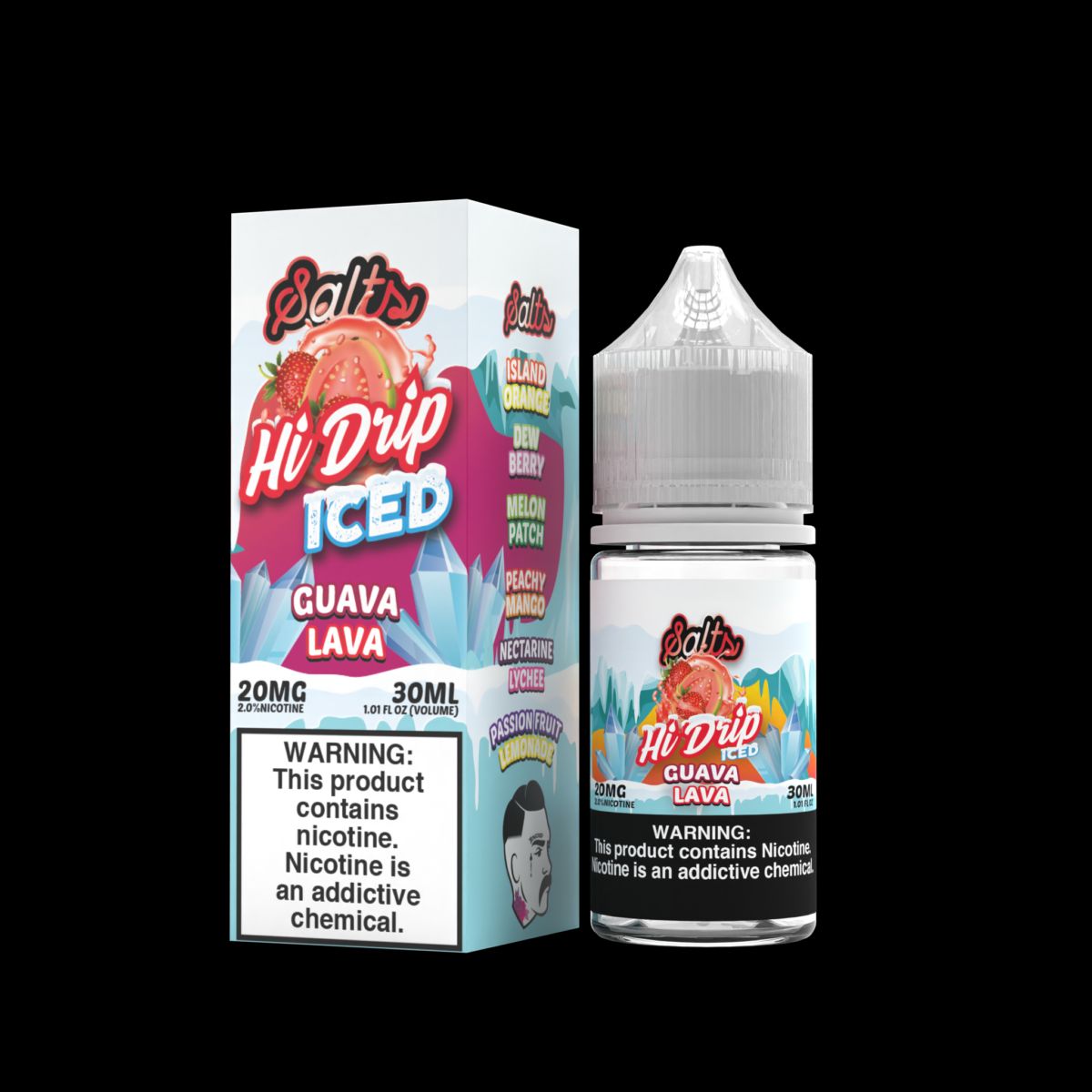 Hi-Drip Salt Series E-Liquid | 30mL | 20mg | (Salt Nic) | Guava Lava Iced with packaging