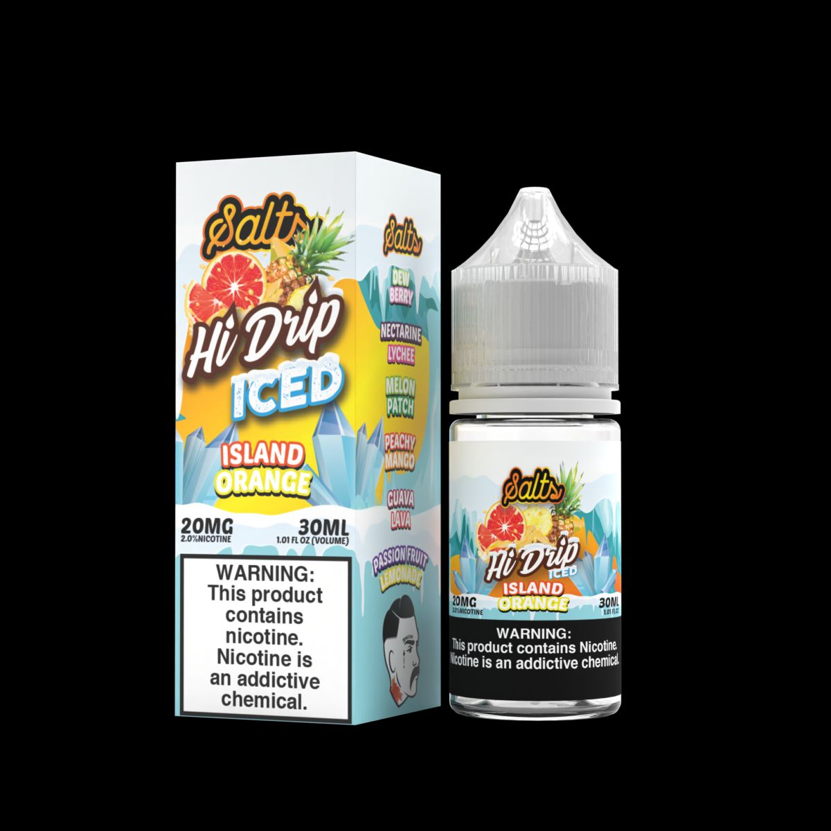 Hi-Drip Salt Series E-Liquid | 30mL | 20mg | (Salt Nic) | Island Orange Iced with packaging