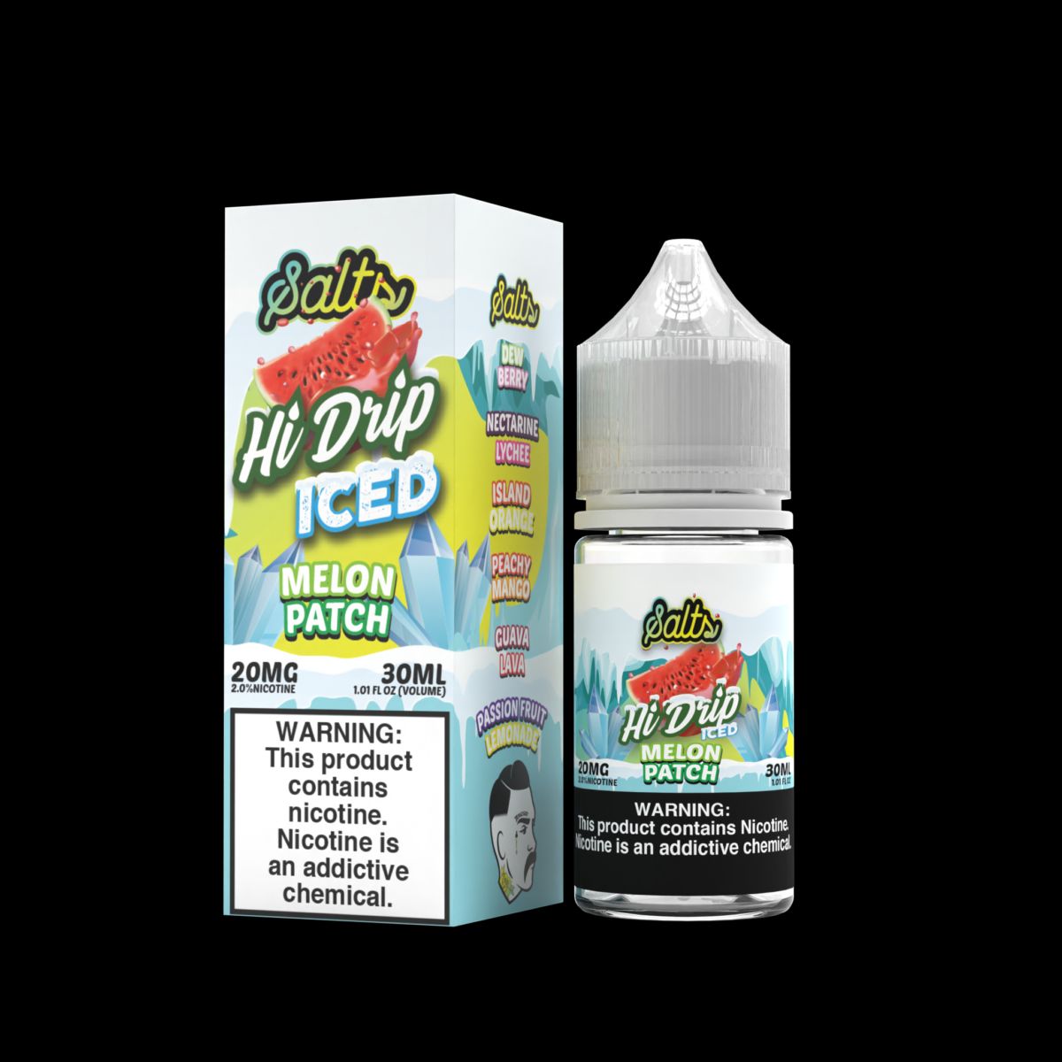 Hi-Drip Salt Series E-Liquid | 30mL | 20mg | (Salt Nic) | Melon Patch Iced with packaging