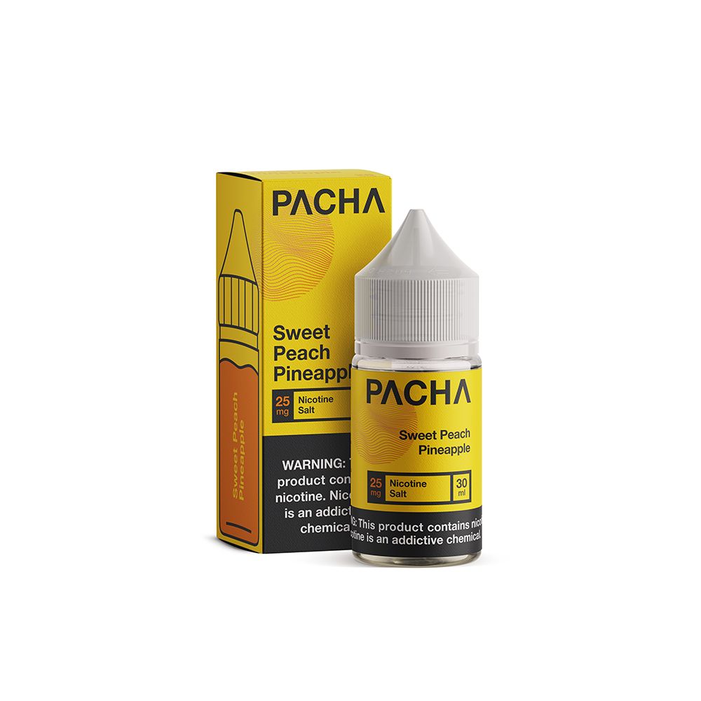 Pachamama TFN Sweet Peach Pineapple, 30mL Salt with Packaging