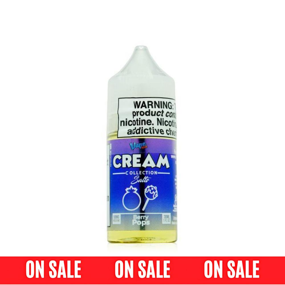 Vape 100 SALTS- E-Liquid - Berry Pops, 30mL