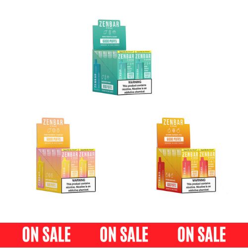 Zen Bar Disposable | 6000 Puffs | 13mL | 50mg | Group Photo with packaging