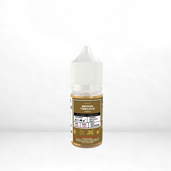 GLAS BSX TFN Salt Series E-Liquid | 50mg | 30mL | (Salt Nic) | Light Classic Brown Tobacco