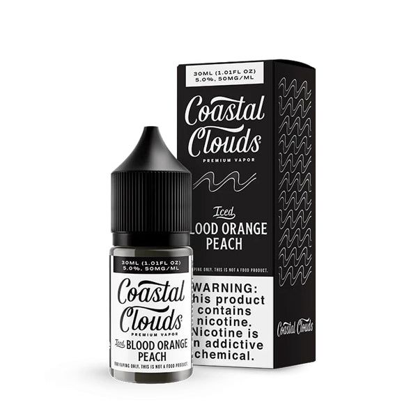 Coastal Clouds Salts - Blood Orange Peach Ice, 30mL with packaging