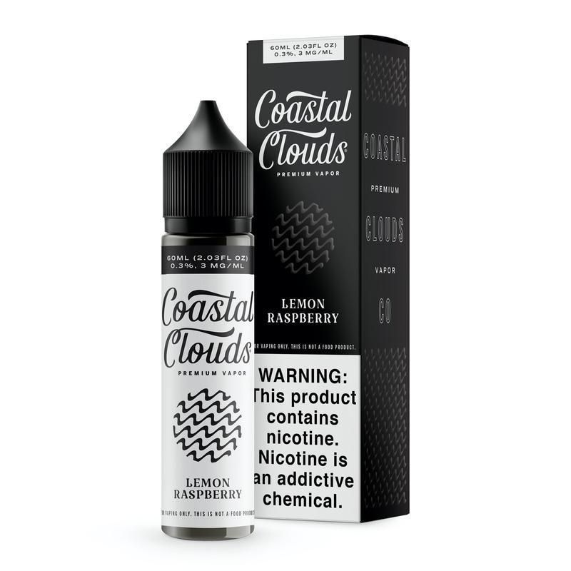 Lemon Raspberry by Coastal Clouds Series 60mL (Freebase) black with Packaging