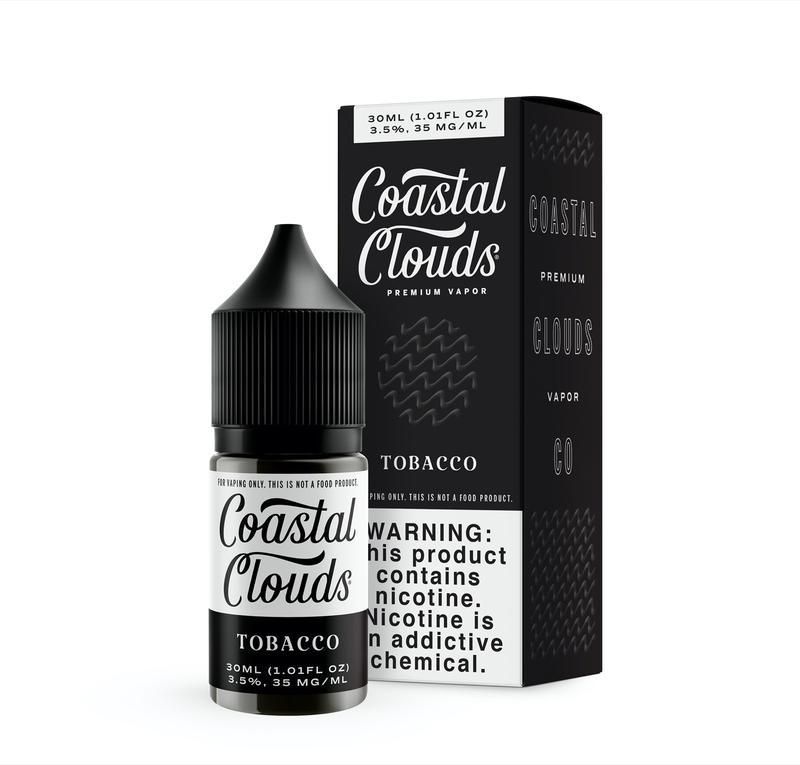 Tobacco by Coastal Clouds Salt Series 30mL (Salt Nic) black with Packaging