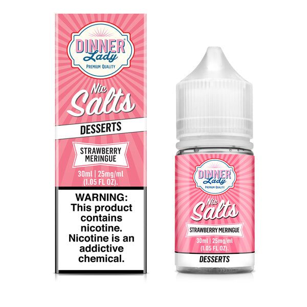 Dinner Lady SALTS E-Liquid | Strawberry Meringue 30mL | 25Mg with packaging