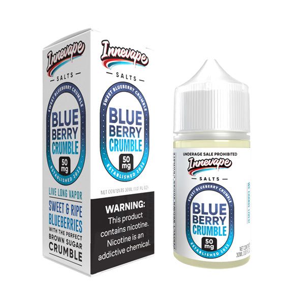 Innevape Salt Series E-Liquid | 30mL | 50mg | Salt Nic | Blueberry Crumble with packaging