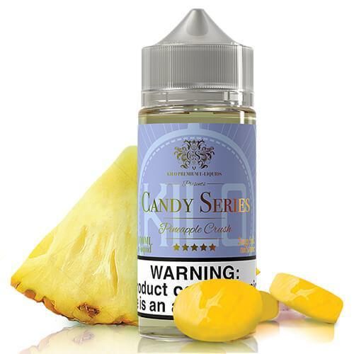 KILO CANDY SERIES | Pineapple Crush 100mL eLiquid Bottle with background