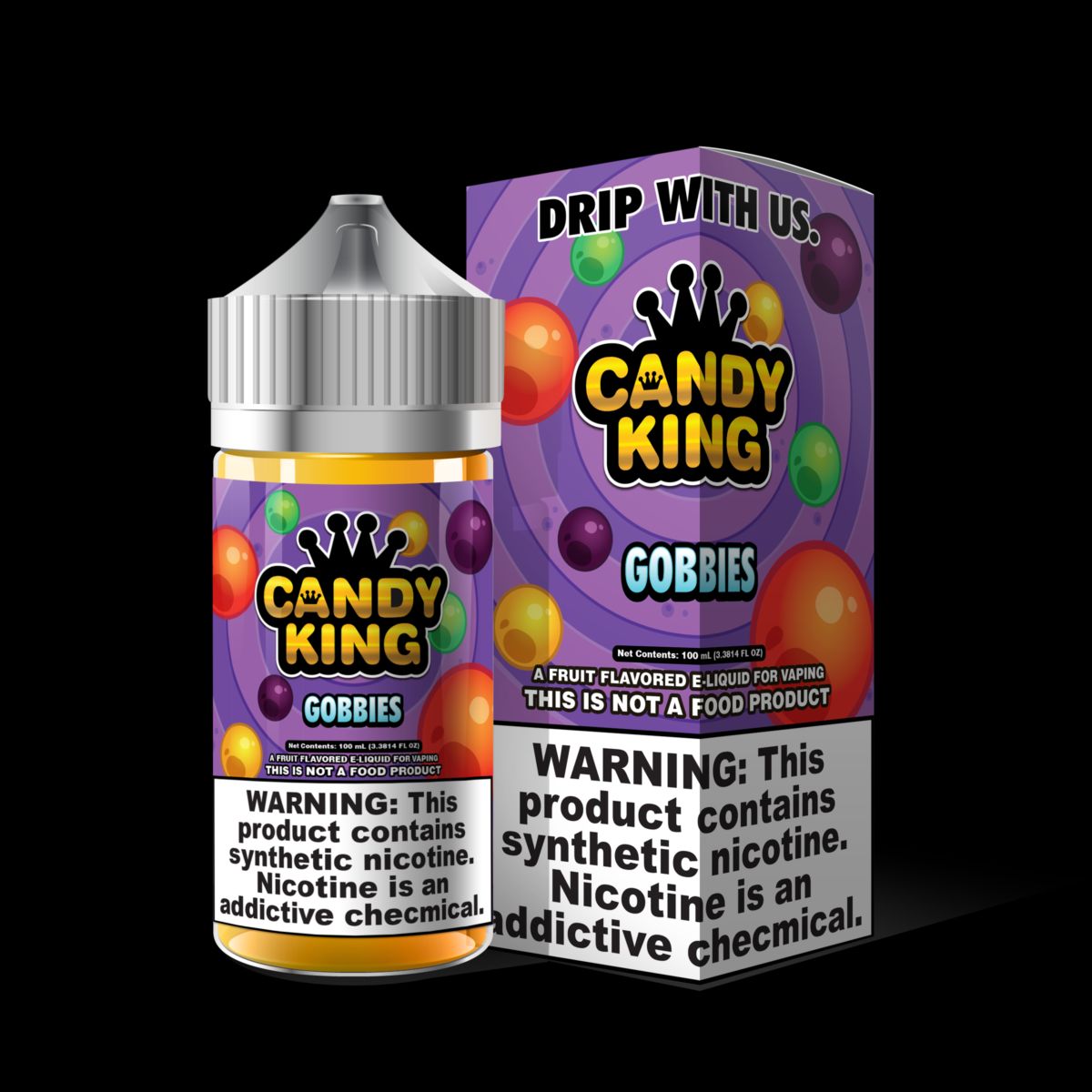 Candy King Series E-Liquid | 100mL | Freebase | Gobbies with Packaging