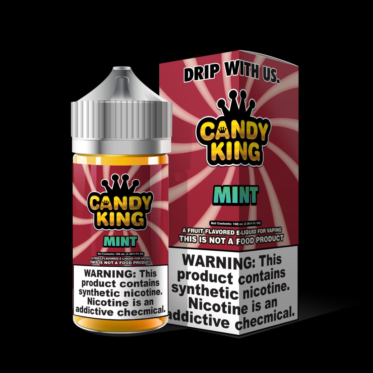 Candy King Series E-Liquid | 100mL | 3mg | Freebase | Mint with Packaging