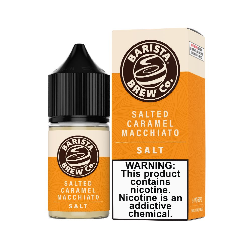 Barista Brew Salted Caramel Macchiato Salts, 30mL with Packaging