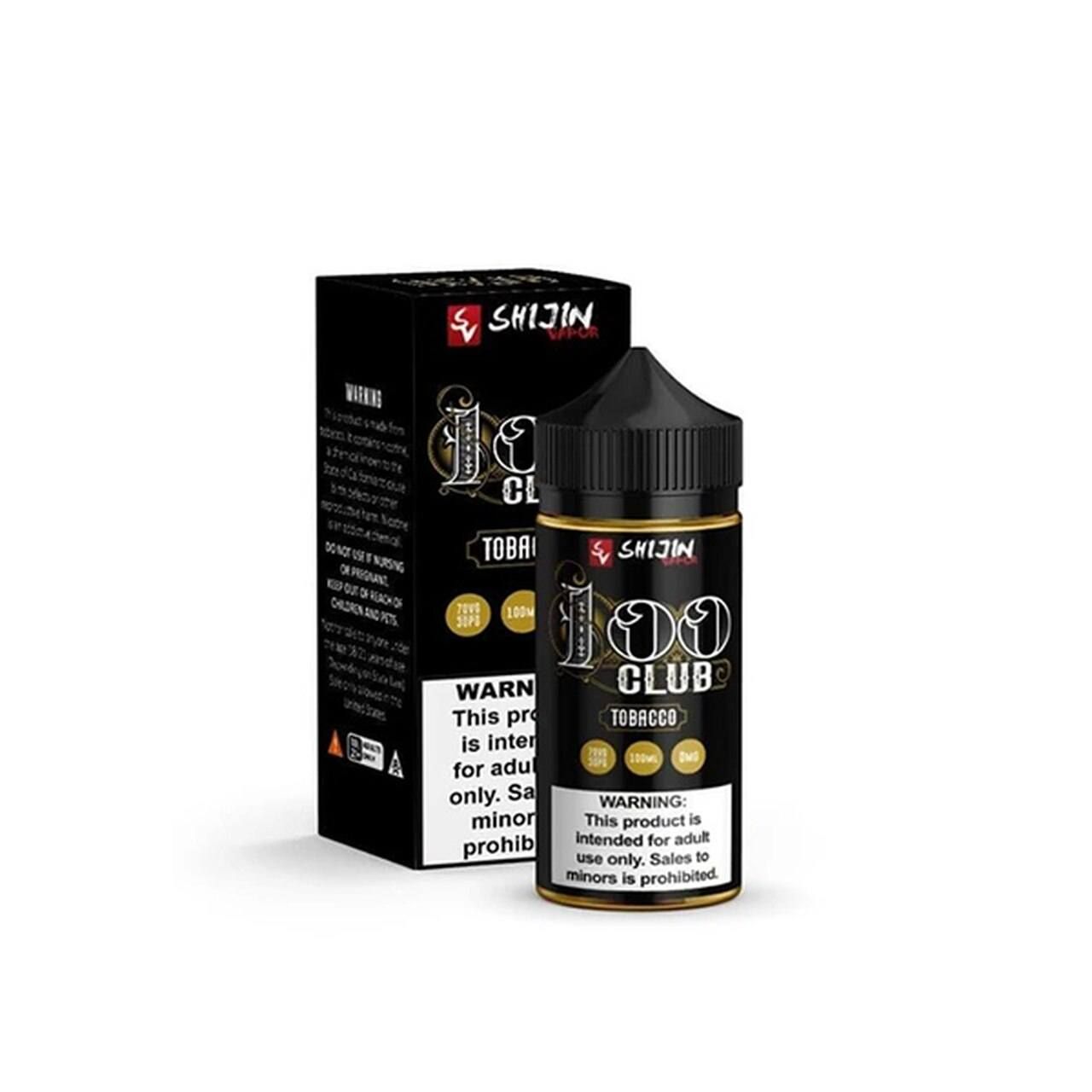 100 Club Series E-Liquid | 100mL | Freebase | Tobacco with Packaging